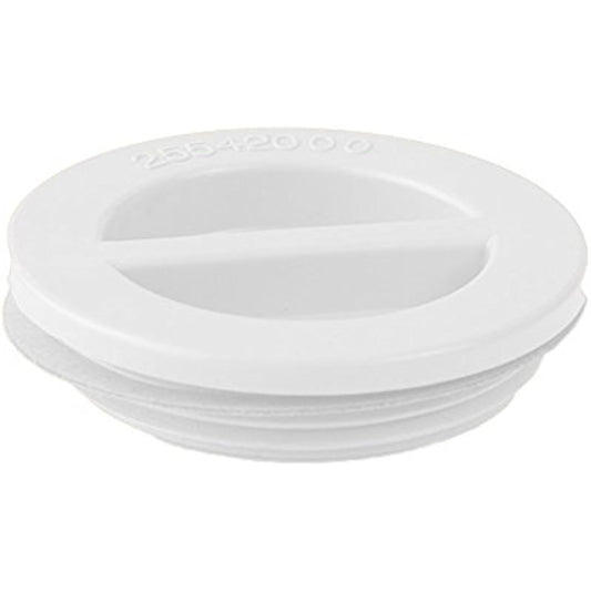 Custom Molded Products 25542-000-000 1.5" MPT White Flat Pool Plug with Gasket