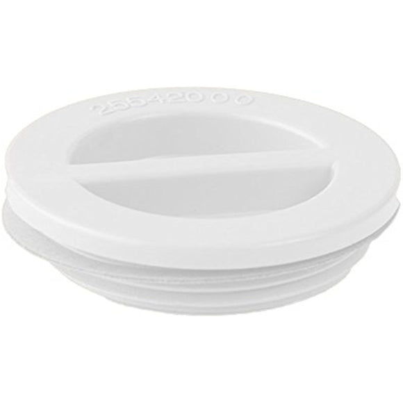Custom Molded Products 25542-000-000 1.5" MPT White Flat Pool Plug with Gasket - Getlegitdeals