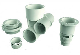 AquaStar AquaThunder ATG101 Spa Jet 2.5'' Gunite Jet Body Assembly - White - 0