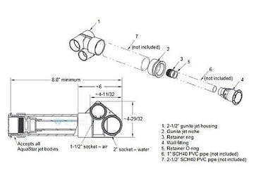 Replacement fits AquaStar ATG103 Therapeutic Spa Jet, Light Gray, Gunite Jet Body Assembly 883612084251 - 0