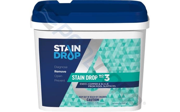 Stain Drop 5 lb No3 Powder - Pool Water Treatment for Preventing Stains, White/Blue