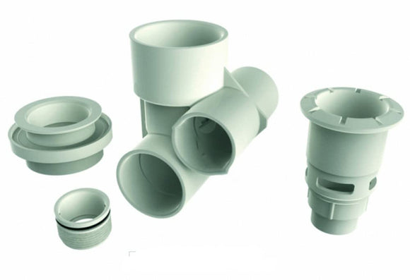 AquaStar AquaThunder ATG101 Spa Jet 2.5'' Gunite Jet Body Assembly - White