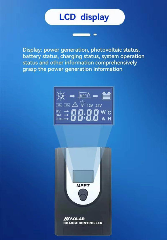 50A 12V/24V Auto MPPT Solar Charge Controller, Max Input 100V Output 12v/650W 24v/1300W,(Bluetooth) APP Phone app Monitoring WIFIconnect with Superior Cooling Fan and heatsink LiFePO4 Lithium Battery - Getlegitdeals