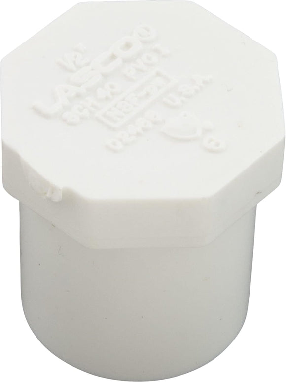 Spears 449 Series PVC Pipe Fitting, Plug, Schedule 40, 1/2" Spigot cap end