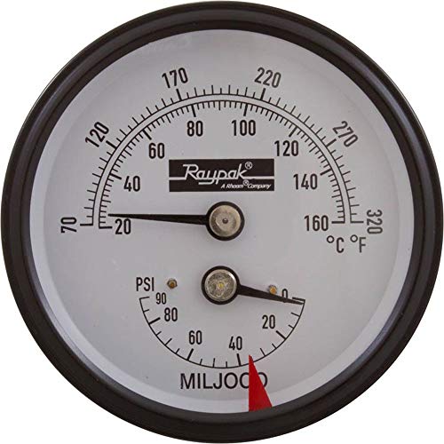 Raypak 007205F Temperature and Pressure Gauge
