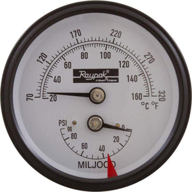 Raypak 007205F Temperature and Pressure Gauge