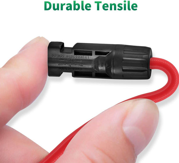 Generic Imports Solar Extension PV Cable 20Ft 10AWG, Solar Wire with Tool-Free Solar Connectors, Waterproof Solar Panel Extension for Home Boat RV Solar Projects 20FT Red + 20FT Black - Getlegitdeals