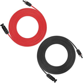 Generic Imports Solar Extension PV Cable 20Ft 10AWG, Solar Wire with Tool-Free Solar Connectors, Waterproof Solar Panel Extension for Home Boat RV Solar Projects 20FT Red + 20FT Black - Getlegitdeals