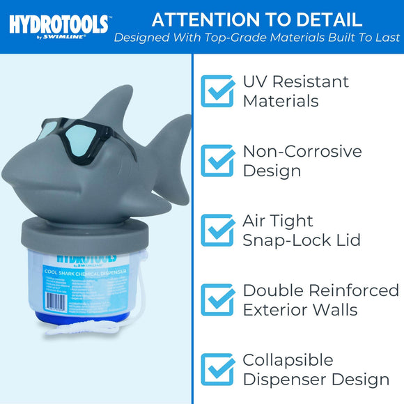 HYDROTOOLS BY SWIMLINE 87271 Shark Large Capacity Pool & Spa Chemical Dispenser | Compatible With Bromine & Chlorine Supports 1-3’’ Tablets | Adjustable For Customizable Flow Rate | Cost Effective - Getlegitdeals