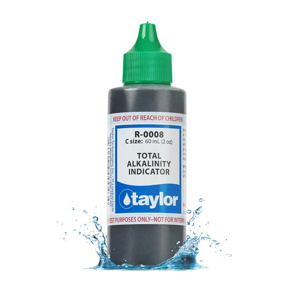 Taylor Technologies R-0008-C, Total Alkalinity Indicator, 2 Ounce, for Testing Total Alkalinity Levels in Pool and Spas, Dropper Rell for Water Test Kits, Replace Annually | Made in the USA