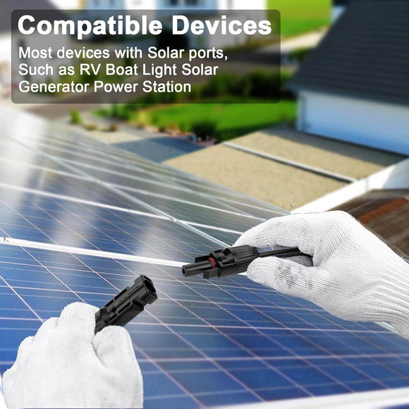 Generic Imports Solar Extension PV Cable 40Ft 10AWG, Solar Wire with Tool-Free Solar Connectors, Waterproof Solar Panel Extension for Home Boat RV Solar Projects 40FT Red + 40FT Black - Getlegitdeals