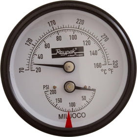 Raypak 007399F TandP Gauge 60/320f 0/230 1/2 Inch BTM - 0