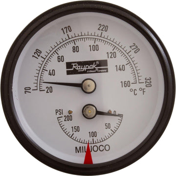 Raypak 007399F TandP Gauge 60/320f 0/230 1/2 Inch BTM - 0