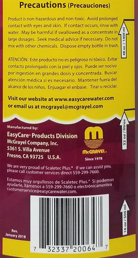 EasyCare 20064 Scaletec Plus Descaler and Stain Remover, 64 oz. Bottle - 0