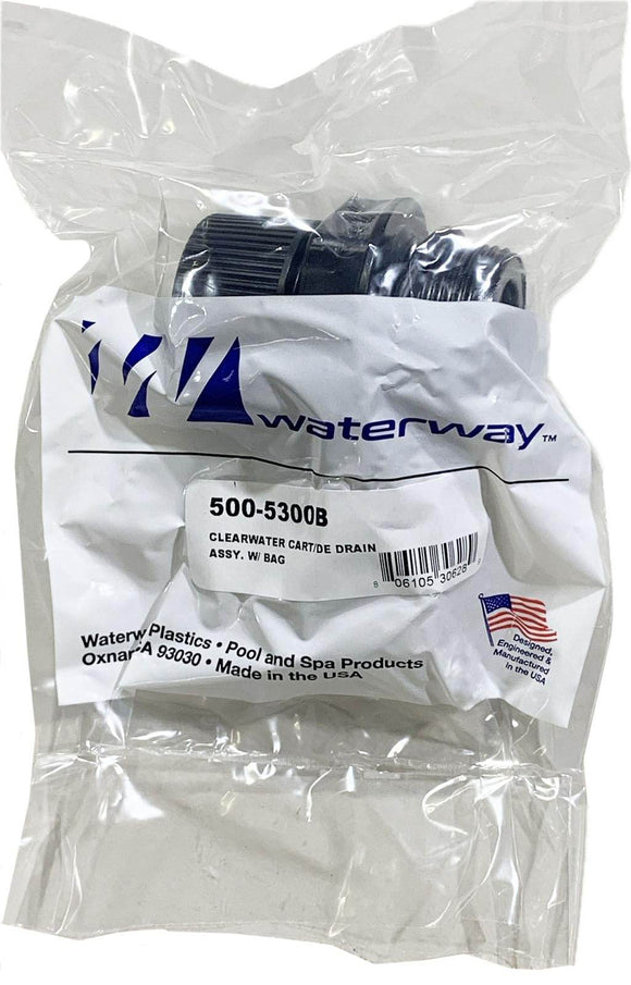 Waterway 500-5300 Swimming Pool Filter Drain Fitting Plug w/O-Ring, Cap 505-2030 and Gasket 500-5300B - Getlegitdeals