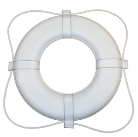 Taylor Made Vinyl Coated Foam Life Ring with White Grab Lines, White (20") � Puncture, tear, scuff-resistant � United States Coast Guard approved for commercial and recreational use � 2020122283