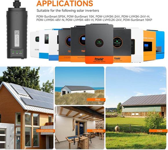 Smart WiFi Module for Hybrid Solar Inverter Charger, 24V Output, 2.4GHz Frequency, JY-WiFi, Black - Getlegitdeals