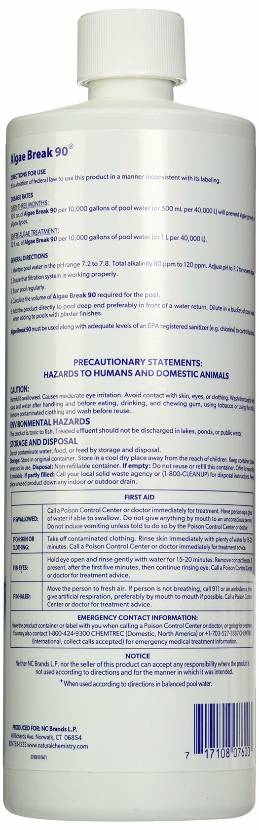 NC Pool Chemistry 17600NCM Algae Break 90