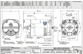 ASB858 US Motors 1 1/2 hp 3450 RPM 56Y 115/230V (ODP) High Efficiency Switchless Pool Pump Motor - 0