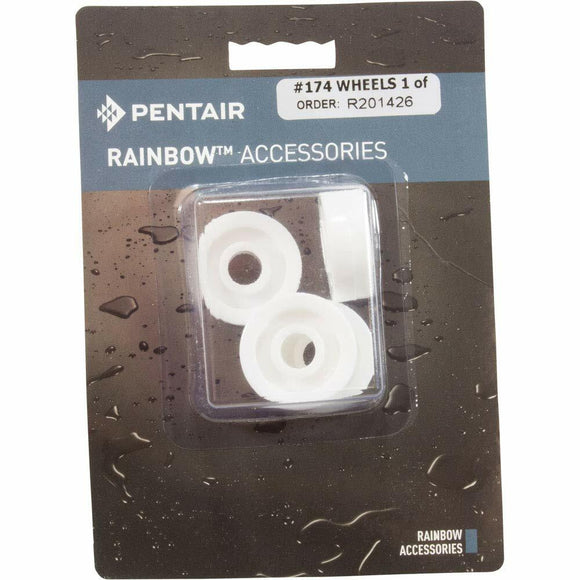 Pentair R201426 174 White Solid Molded Wheel with Hole Replacement ProVac Pool and Spa Vacuum Heads