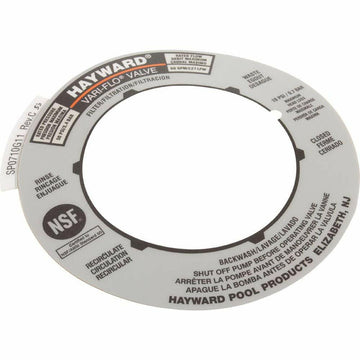 Hayward SPX0710G Label Plate Replacement for multiport Valve