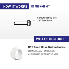 Polaris Genuine Parts D15 Feed Hose Nut replacement part for pressure-side pool cleaners 280, 280 TankTrax, 380, TR28P, 180 - 0