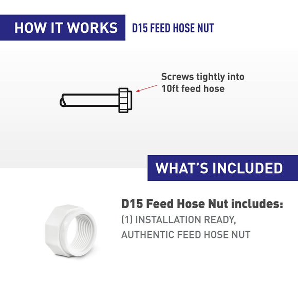 Polaris Genuine Parts D15 Feed Hose Nut replacement part for pressure-side pool cleaners 280, 280 TankTrax, 380, TR28P, 180