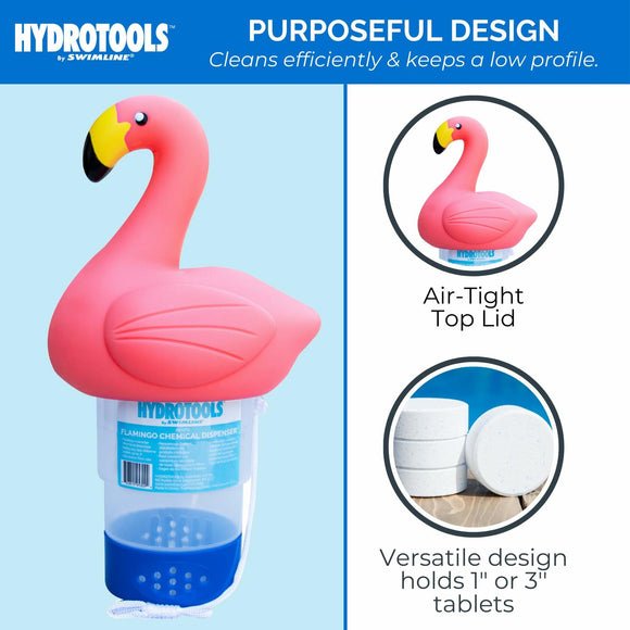 HYDROTOOLS by SWIMLINE 8720 Extra Large Capacity Pool & Spa Chemical Dispenser | Compatible with Bromine & Chlorine Supports 1-3’’ Tablets | Adjustable Control Ring for Customizable Flow Rate