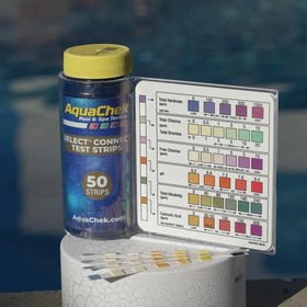 AquaChek Select Connect 7-Way Pool and Spa Test Strips Complete Kit - Pool Test Strips for pH, Total Chlorine, Free Chlorine, Bromine, Alkalinity, Total Hardness, and Cyanuric Acid - (50 Strips) - 0