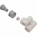 1-1/2" Air x 2" Water Gray Poly Storm Thread-In Gunite Jet Tee Body Assembly-2