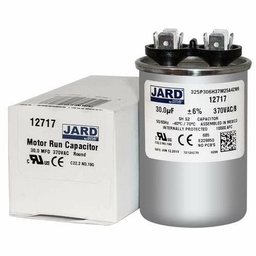 (2) Pack, 30 uF x 370 VAC - Jard # 12717 Round Dual Run Capacitor