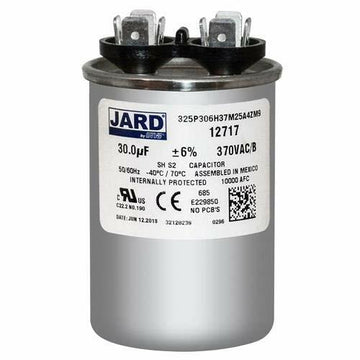 30 uF x 370 VAC - Jard # 12717 Round Dual Run Capacitor, Sold Each - 0