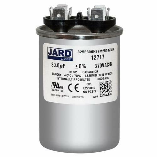 (2) Pack, 30 uF x 370 VAC - Jard # 12717 Round Dual Run Capacitor - 0