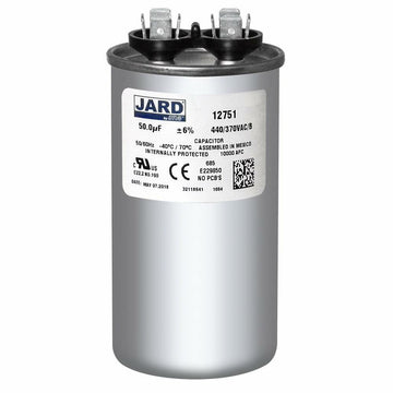 50 uF x 370 or 440 VAC Round Run Capacitor by # 12751
