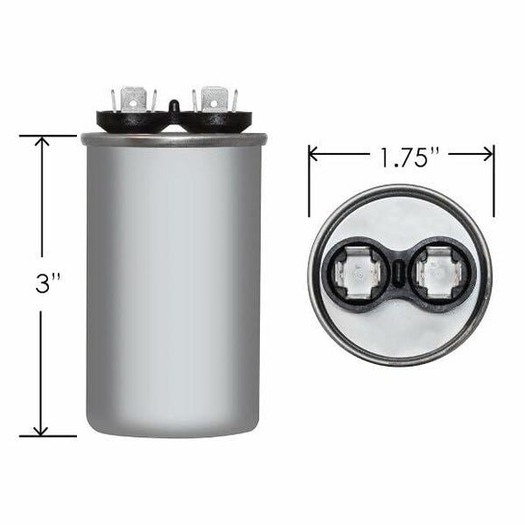 50 uF x 370 or 440 VAC Round Run Capacitor by # 12751
