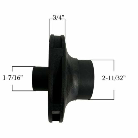 Pentair Intelliflo Variable Speed Pool Pump Impeller Assembly 3.0 HP | 356237Z, Black