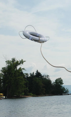 Taylor Made Vinyl Coated Foam Life Ring with White Grab Lines, White (20") � Puncture, tear, scuff-resistant � United States Coast Guard approved for commercial and recreational use � 2020122283 - 0