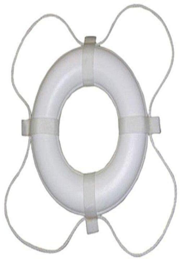 TAYLOR MADE PRODUCTS Vinyl Coated Foam Life Ring with White Grab Lines, Orange (24")