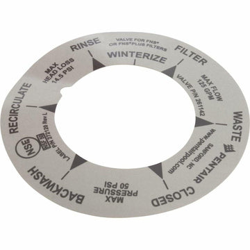 Label, Pentair PacFab 2" High Flow Valve, D.E.