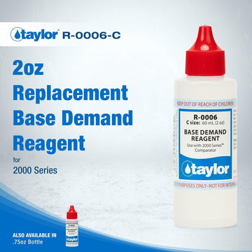Taylor Technologies R-0006-C, Base Demand Reagent for 2000 Series, 2 Ounce, for Testing Base Demand Levels in Pool and Spas, Dropper Rell for Water Test Kits, Replace Annually | Made in the USA - 0