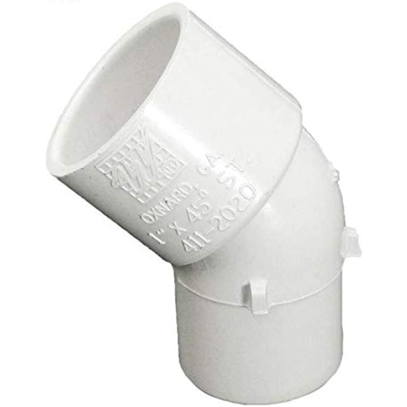 Waterway Plastics 806105083166 45 Ell 1" Spg X 1" S PVC - Getlegitdeals