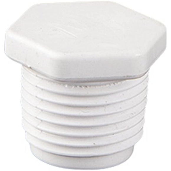 Custom 25520-050-020 1.5" Male Threaded Plug -White - Getlegitdeals