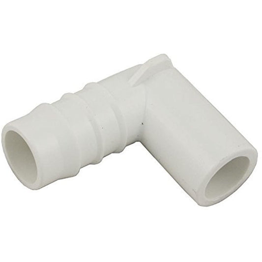 Waterway Plastics 411-3500 0.75 x 0.5 in. 90 deg Spigot PVC Ribbed BarbElbow Adapter