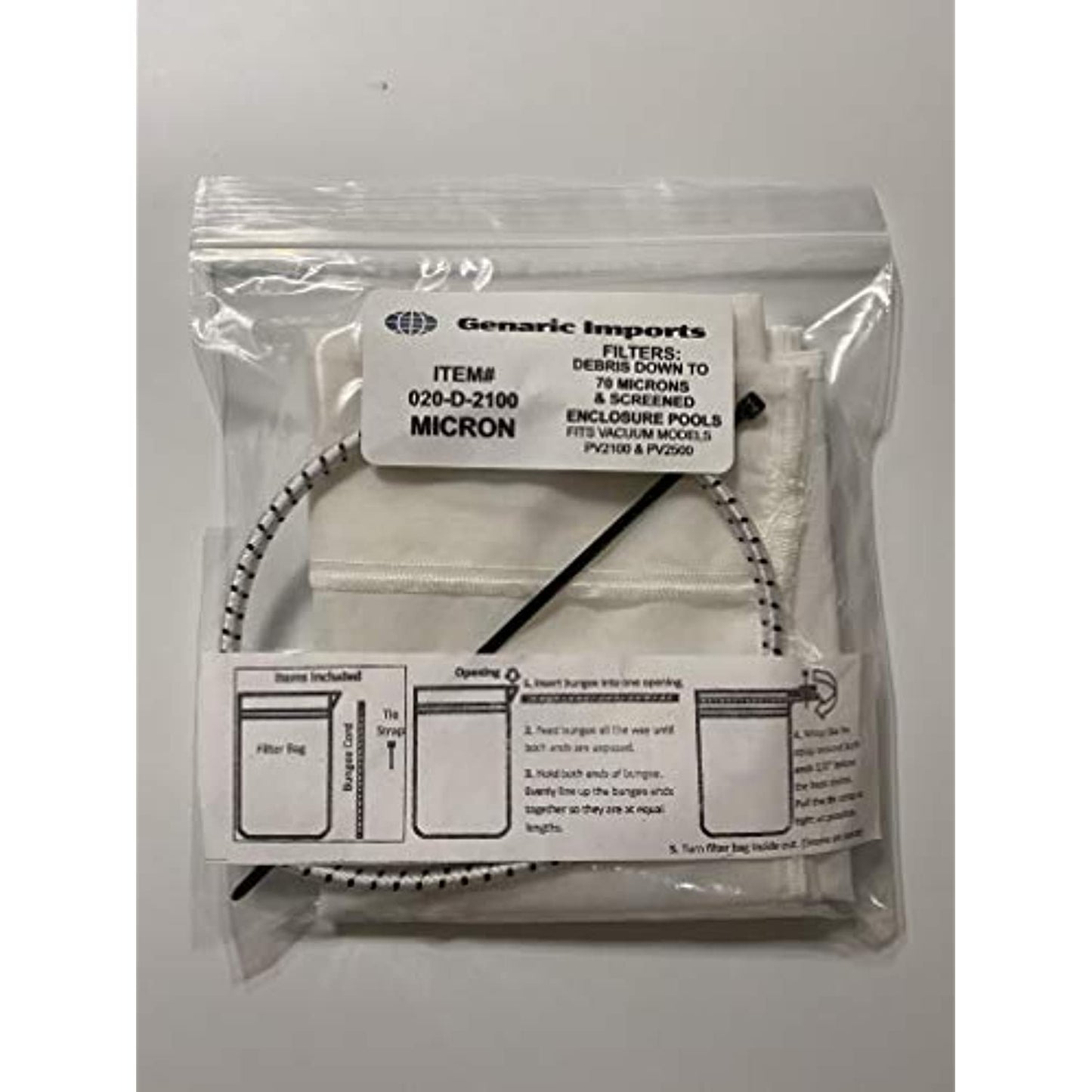 Micron Filter Bag for Power Vac PV2100 Pv2200 PV2500 PV3000 020-D-2100