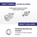 Polaris Genuine Parts C60 Wheels Ball Bearing Replacement Compatible with Polaris Models, 280, 360, 380, 180 - Getlegitdeals