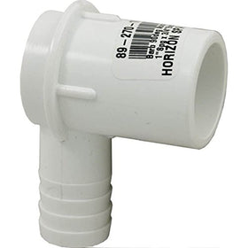 Waterway Plastics 411-3490 90 deg Spigot PVC Ribbed BarbElbow Adapter, 0.75 RB x 1 in. - Getlegitdeals