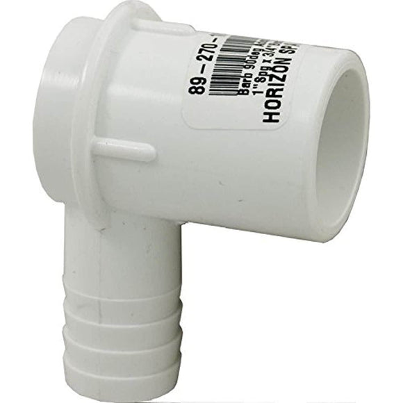 Waterway Plastics 411-3490 90 deg Spigot PVC Ribbed BarbElbow Adapter, 0.75 RB x 1 in. - Getlegitdeals