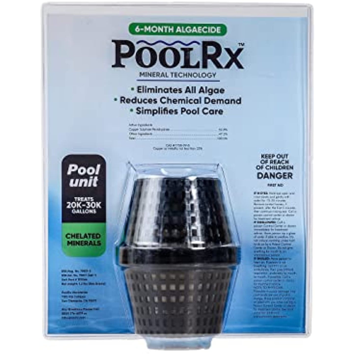 Pool RX 101066 6 Month Algaecide Treats 20k-30k gallons, Black