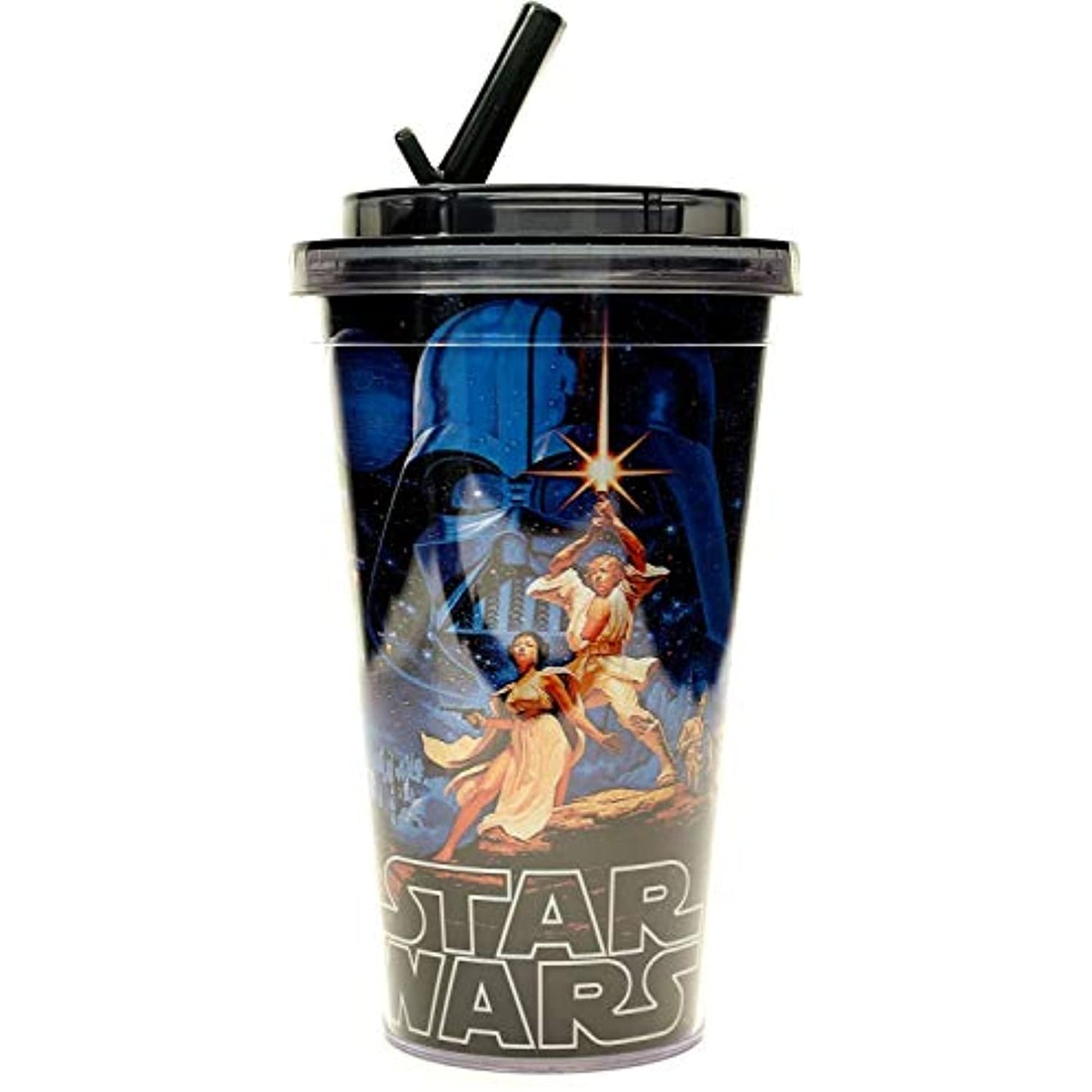 Star Wars Classic Plastic 16 oz. Flip-Straw Travel Cup