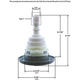 Waterway Plastics Jet Intl, WW Poly Storm Gun, 3-3/8"fd, Mass, Txt Scal, Wht, THD - Getlegitdeals